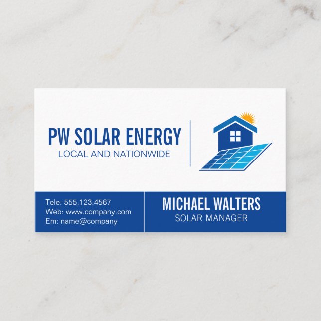 Solar House Power Logo Business Card (Front)