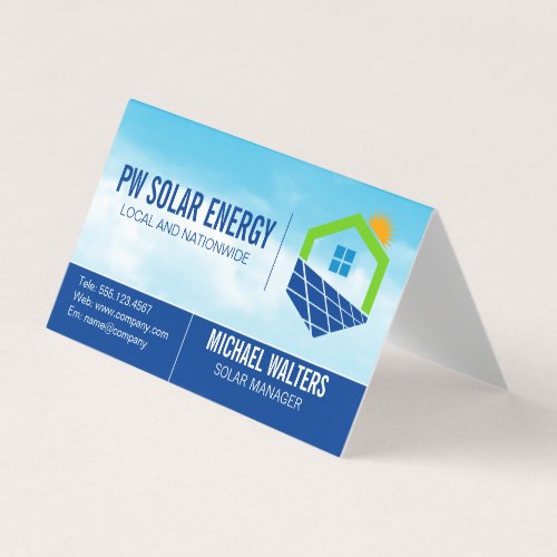 Solar House Power  Sky Business Card