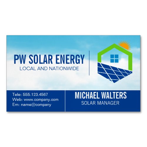 Solar House Power  Sky Business Card Magnet