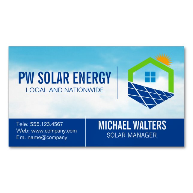 Solar House Power | Sky Business Card Magnet (Front)