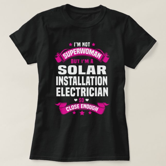Solar Installation Electrician T-Shirt (Design Front)