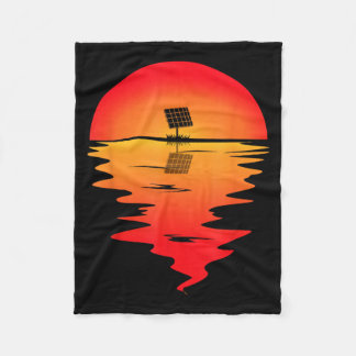 Solar Installation Sunset Solar Panel Installer Fleece Blanket