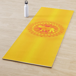 Solar mandala with elephant - for lucky yoga mat
