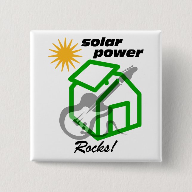 Solar p0wer rocks! button (Front)