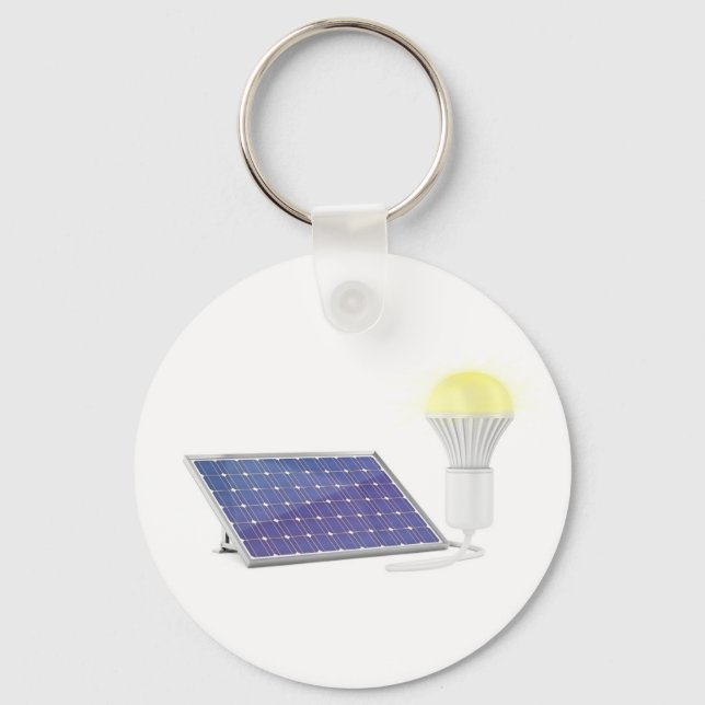 Solar panel and light bulb keychain (Front)