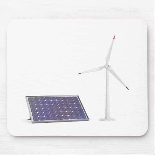 Solar panel and wind turbine mouse pad