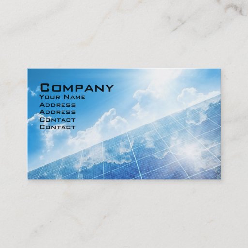 Customizable Solar Panel Business Card Template