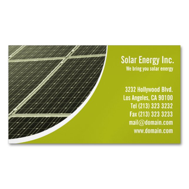 Solar Panel Business Card Magnets (Front)