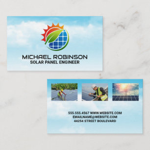 Solar Panel   Clean Energy   Technician Business Card