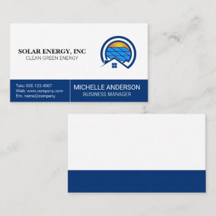 Solar Panel Energy Logo Home Business Card