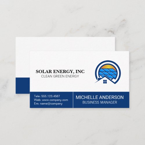 Solar Panel Energy Logo  Home Business Card