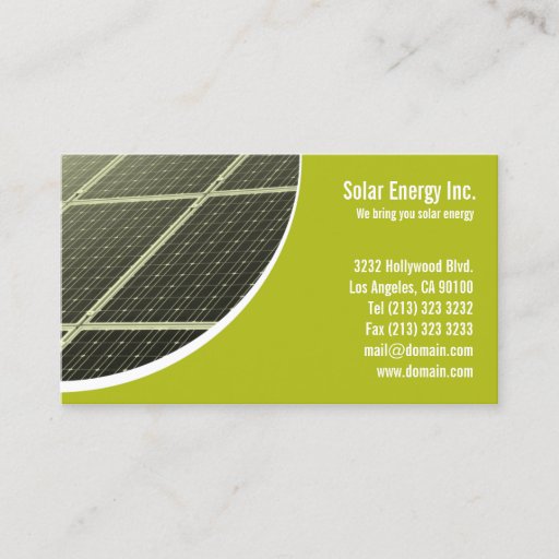 Customizable Solar Panel Business Card