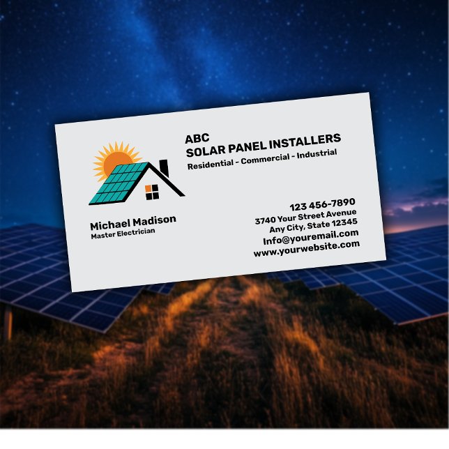 Solar Panel Installation Company Business Card (Creator Uploaded)