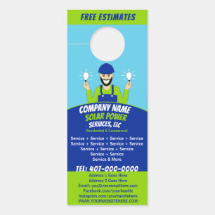 Solar Panel Light Bulb Services Company  Door Hang Hanger