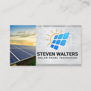 Solar Panel Logo Energy Renewable Business Card