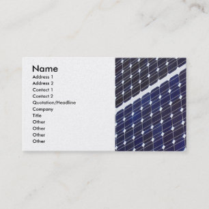 Solar panel, Name, Address 1, Address 2, Contac... Business Card