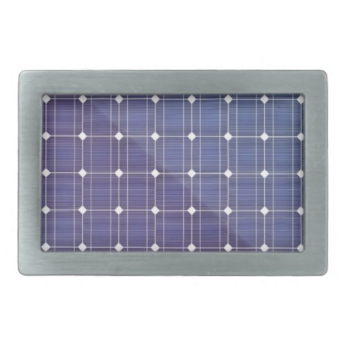 Solar panel on white rectangular belt buckle