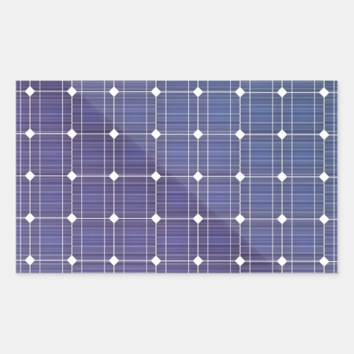 Solar panel on white rectangular sticker