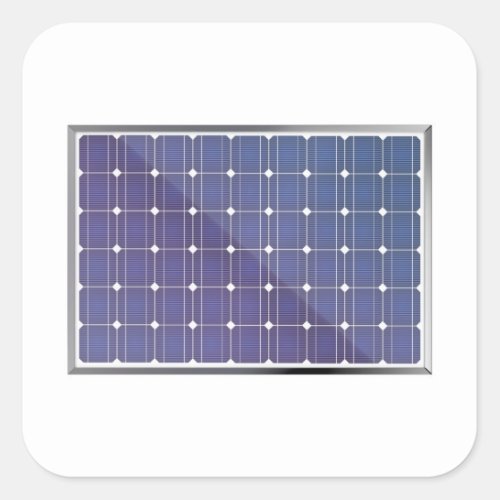 Solar panel on white square sticker