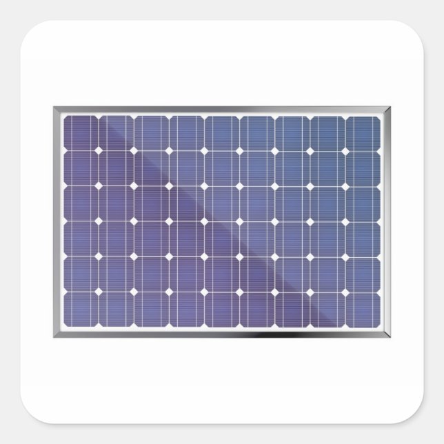 Solar panel on white square sticker (Front)