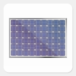 Solar panel on white square sticker