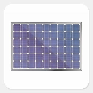 Solar panel on white square sticker