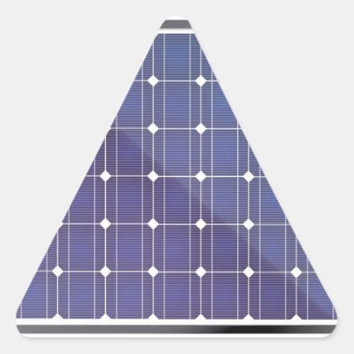Solar panel on white triangle sticker