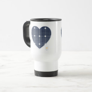 SOLAR PANEL POWER HEART TRAVEL MUG