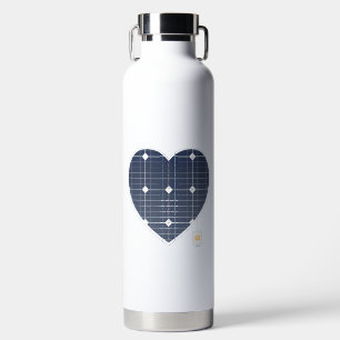 SOLAR PANEL POWER HEART WATER BOTTLE