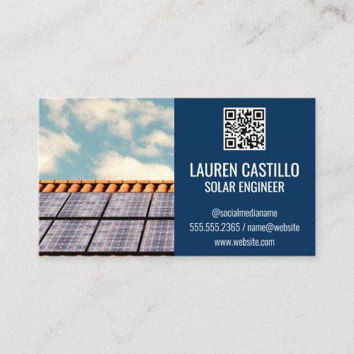 Solar Panel Roof  QR Scan Code Business Card