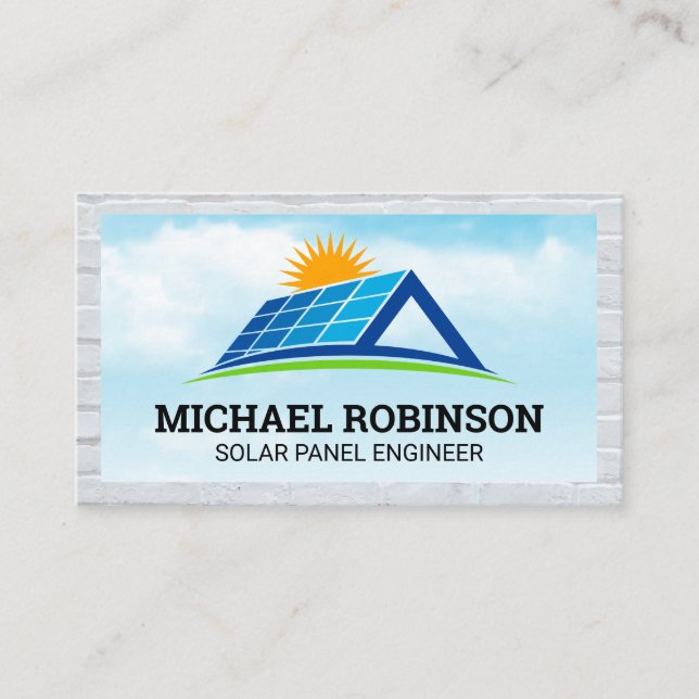 Solar Panel Roof | Sky and Sun Business Card (Front)