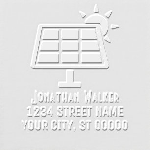Solar Panel Sun Renewable Energy Name Address Embosser