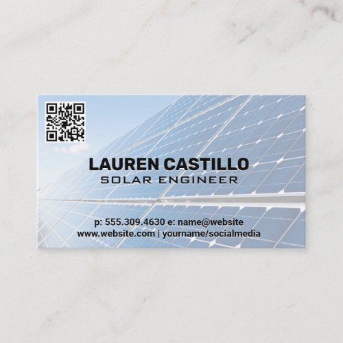 Solar Panel Technology  QR Scan Code Business Card