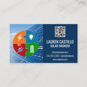 Solar Panels and Battery Power Energy  Business Card