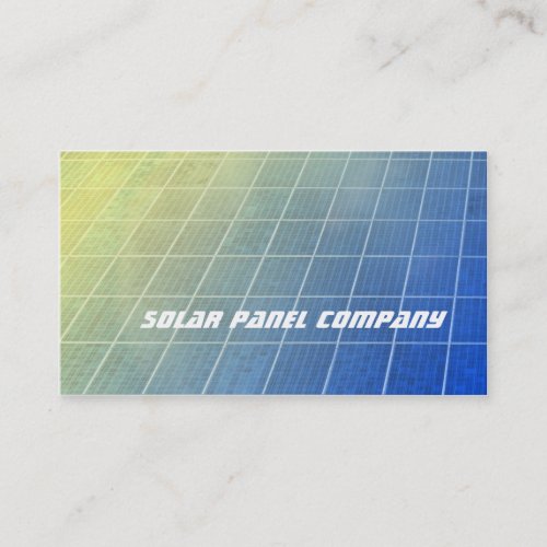 Solar panels blue and yellow shading business card