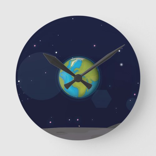 solar Panels cartoon Round Clock
