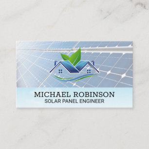 Solar Panels Clouds and Sky Eco Home Business Card