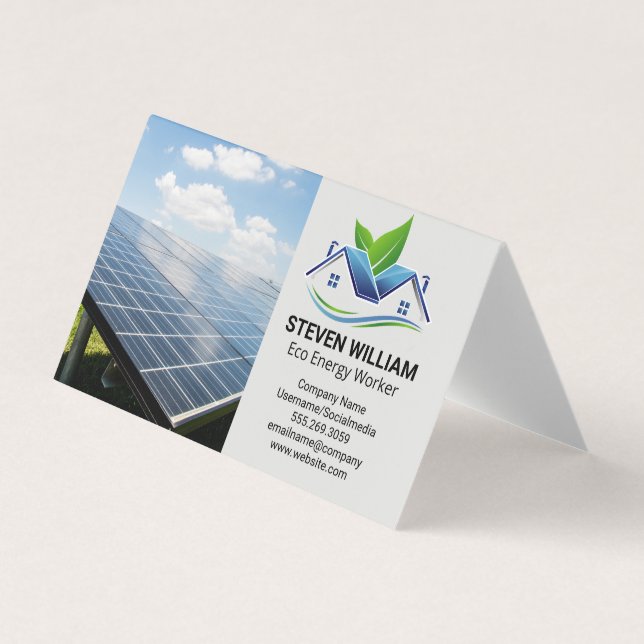 Solar Panels | Eco Home Installer Business Card (Front)