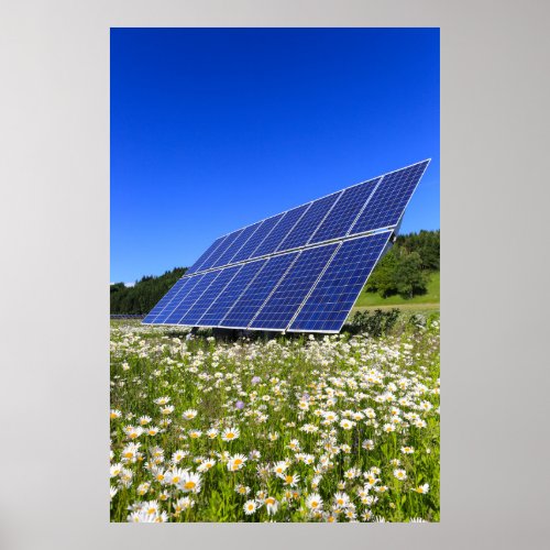 Solar Panels Green Meadow Sustainable Energy Poster