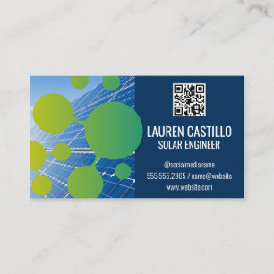 Solar Panels   Green Tech Bubble Logo QR Scan Code Business Card