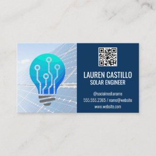 Solar Panels Light Bulb QR Scan Code Business Card