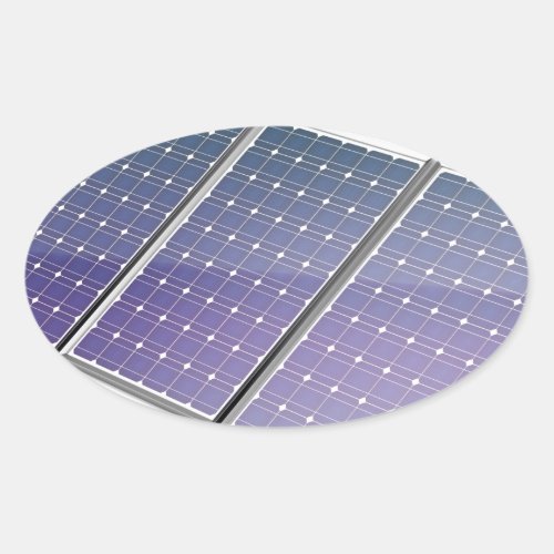 Solar panels oval sticker
