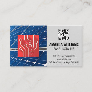 Solar Panels QR Code Tech Logo Business Card