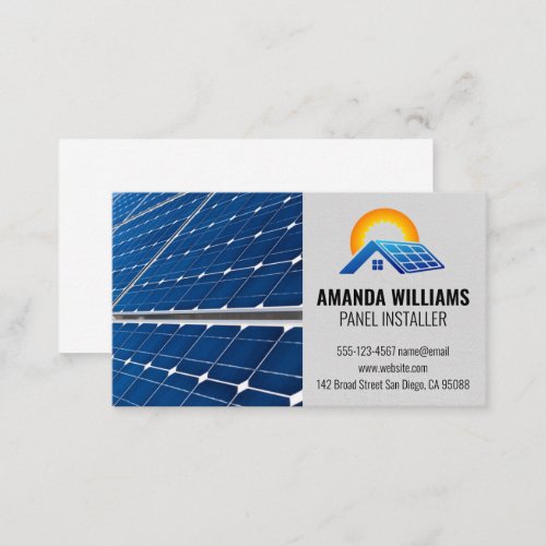 Solar Panels  Roof Solar Energy Business Card