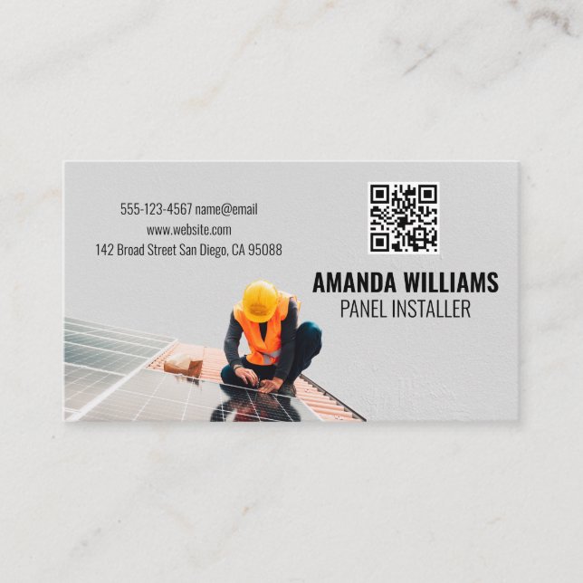 Solar Panels Technician Business Card (Front)