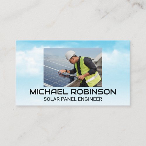 Solar Panels Technician  Clouds and Sky Business Card