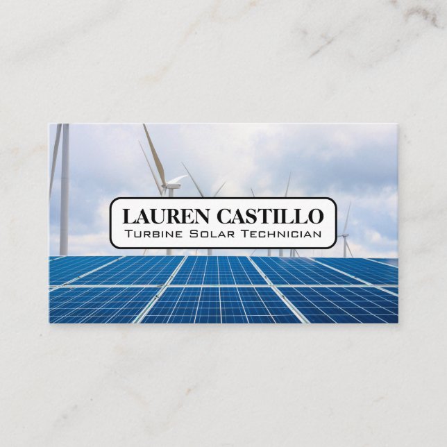 Solar Panels | Wind Turbines Business Card (Front)