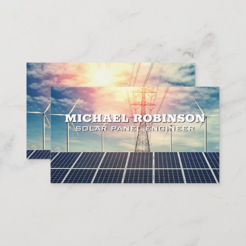 Solar Panels  Wind Turbines  Power Lines Business Card