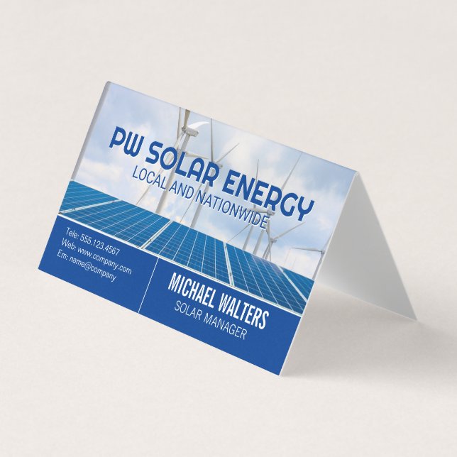 Solar Panels | Windmills | Clean Energy Business Card (Front)