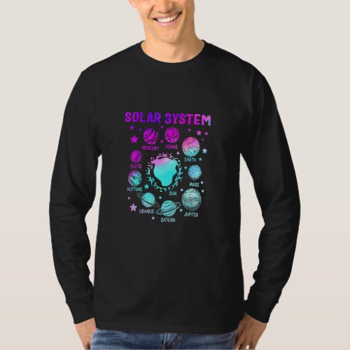 Solar Planets System Outer Space Dwarf Planets Ast T_Shirt